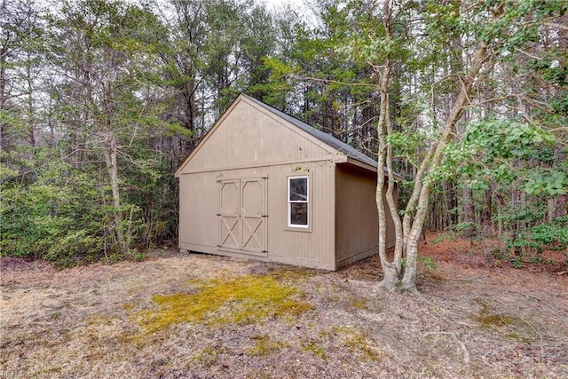 view of shed