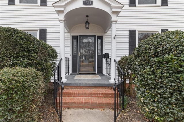 view of doorway to property