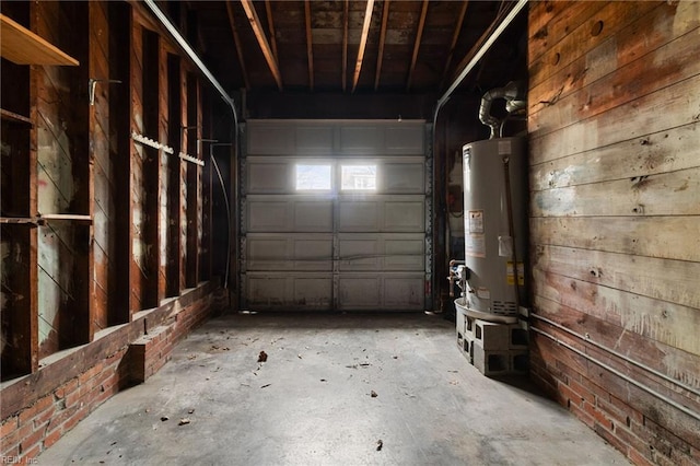 garage with gas water heater