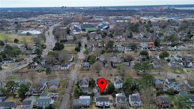 drone / aerial view featuring a residential view