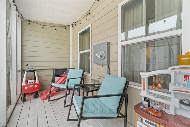 deck featuring covered porch