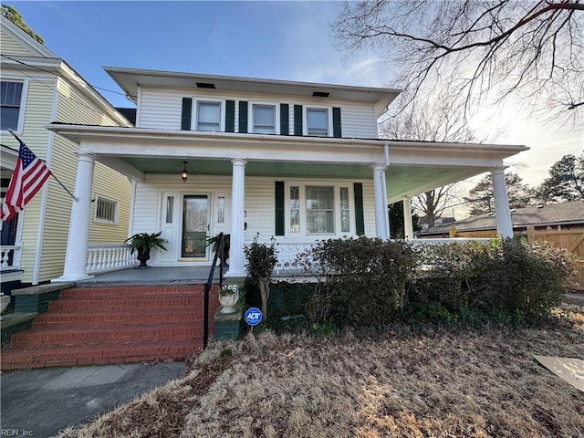 view of front of house featuring covered porch