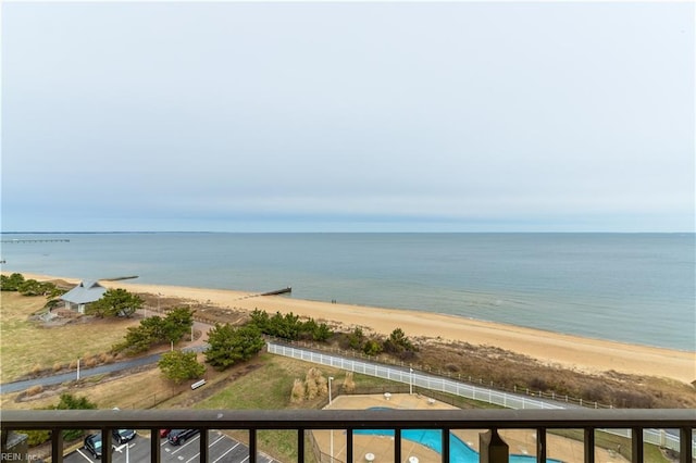 property view of water with a view of the beach