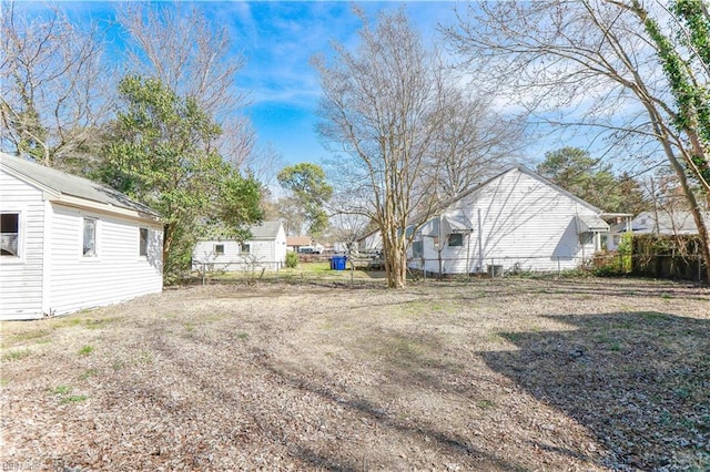 view of yard with fence