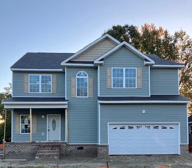 traditional home with a garage