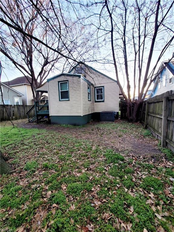 view of home's exterior featuring a fenced backyard