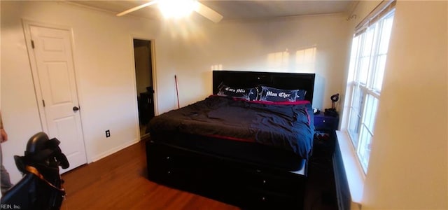 bedroom featuring wood finished floors