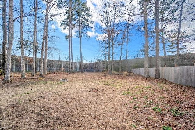 view of yard with fence