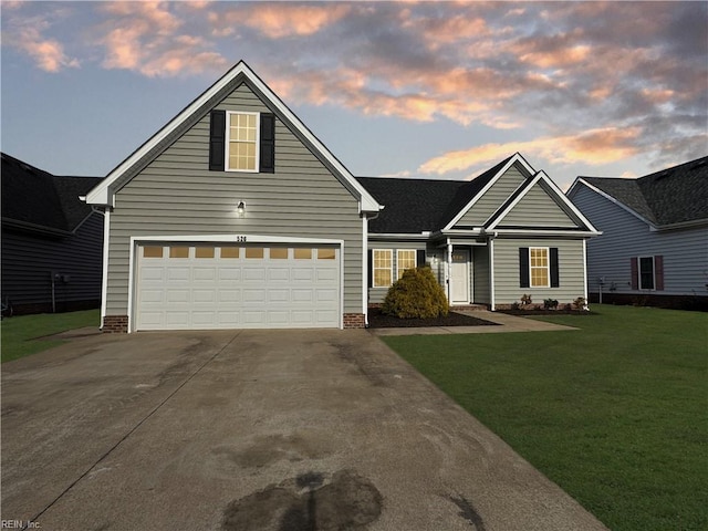 traditional home featuring a front yard and driveway