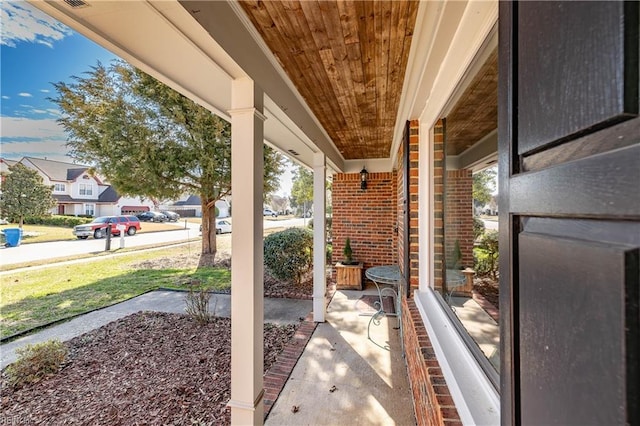 view of patio with a porch