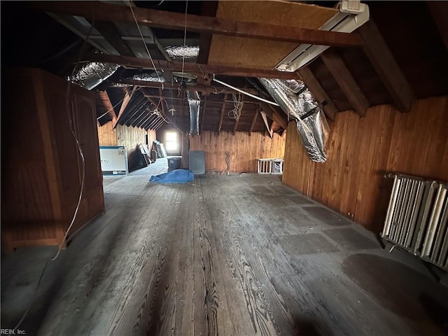 view of unfinished attic