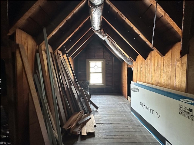 view of unfinished attic