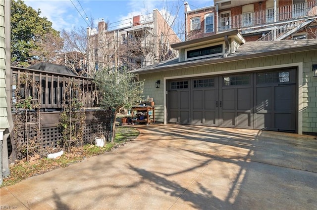 exterior space with a garage and driveway