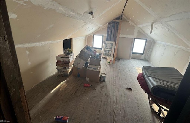 view of unfinished attic