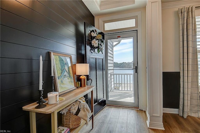 entryway featuring wood finished floors