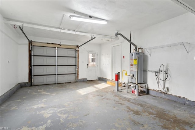 garage with gas water heater