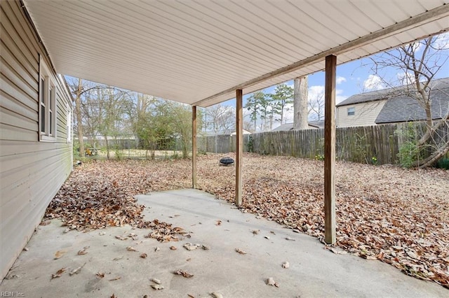 view of patio featuring a fenced backyard