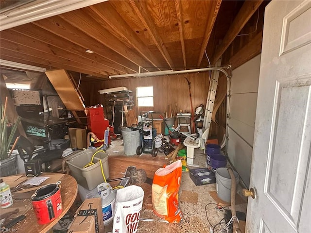 storage featuring a garage