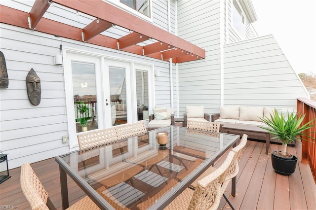 deck with a pergola