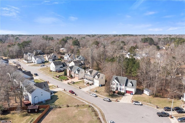 aerial view with a residential view