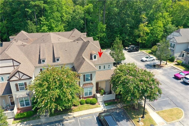 aerial view featuring a residential view