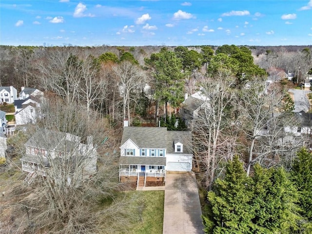 aerial view with a view of trees