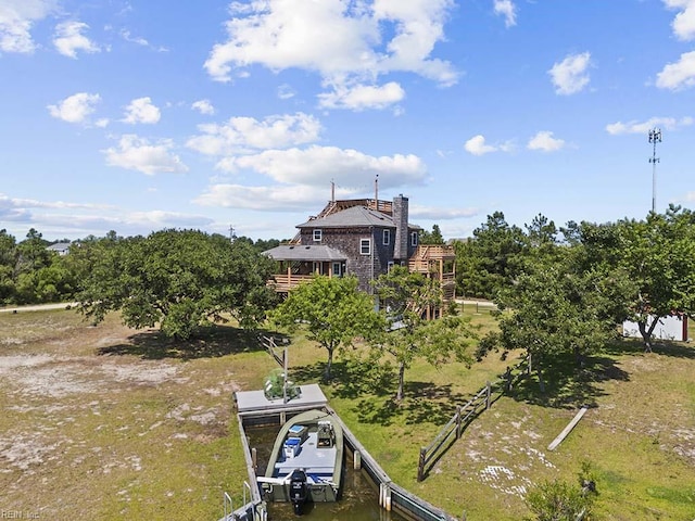 exterior space with boat lift