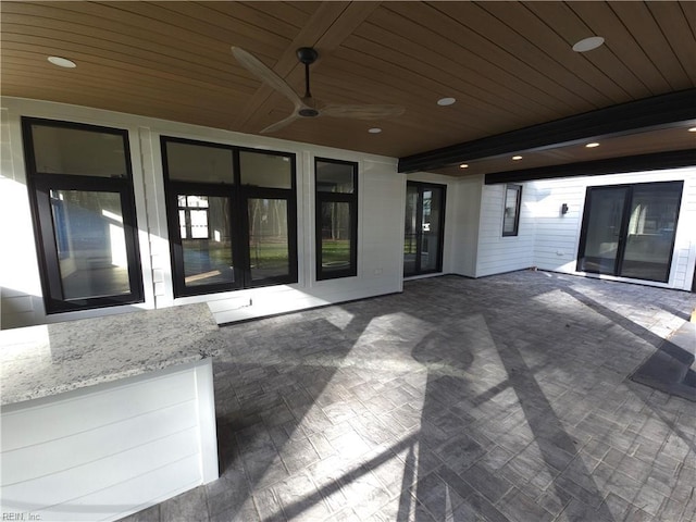 view of patio / terrace with a ceiling fan