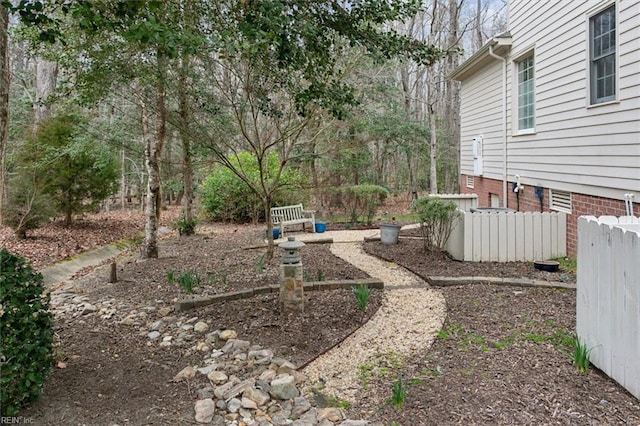 view of yard with fence