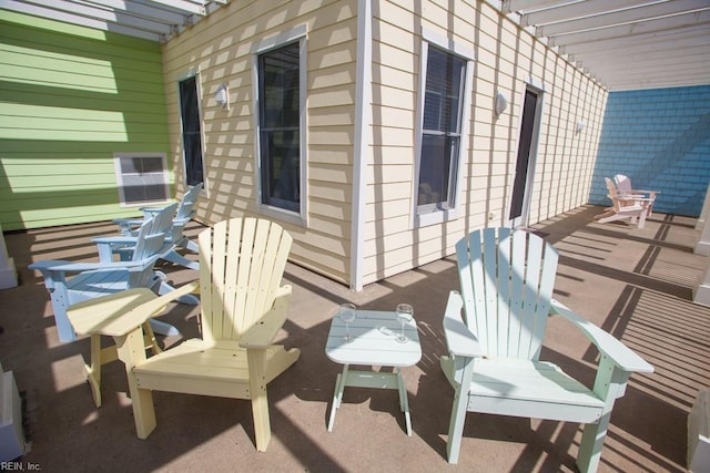 view of patio / terrace featuring a pergola