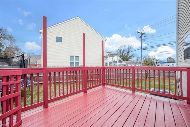 wooden deck featuring a fenced backyard