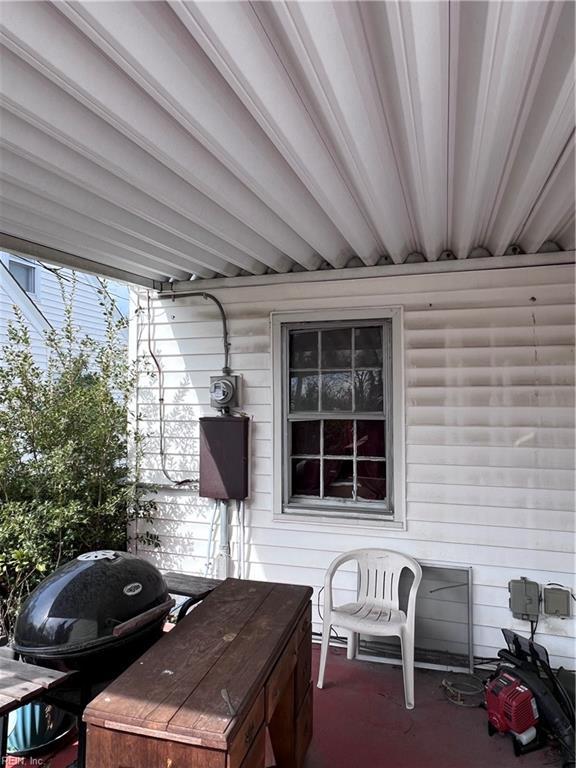 view of patio featuring a grill