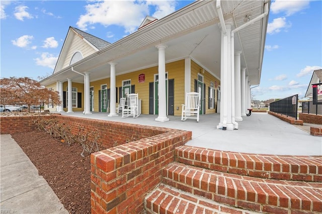 exterior space with a porch