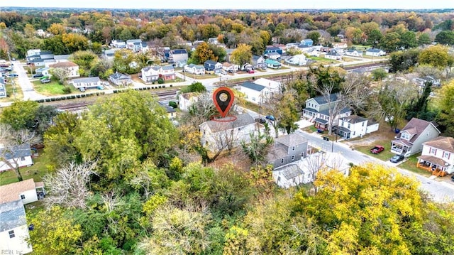 aerial view with a residential view