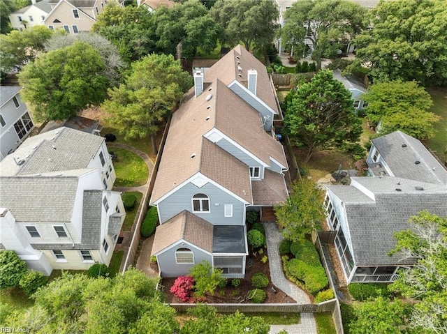 bird's eye view with a residential view