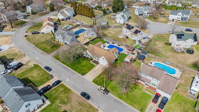 aerial view with a residential view