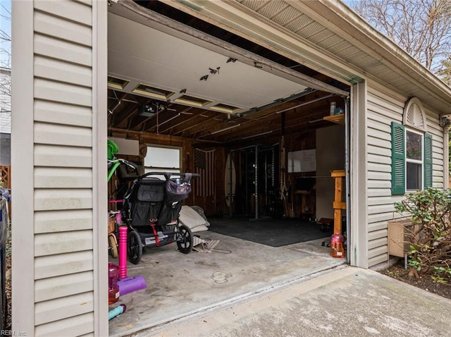 view of garage