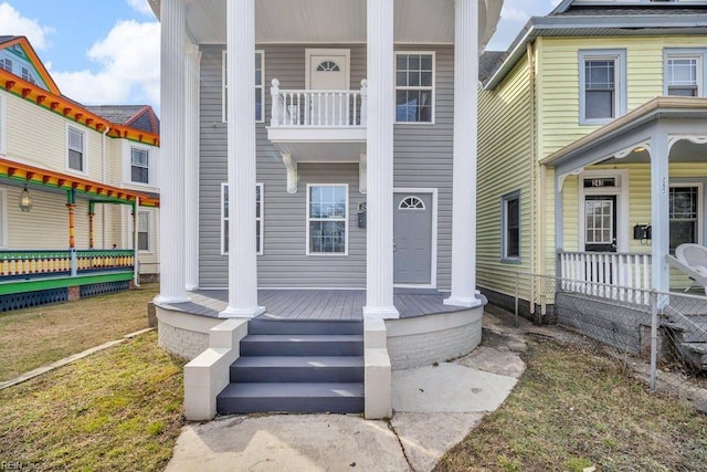 view of front of property with a porch