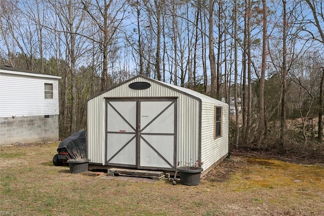 view of shed