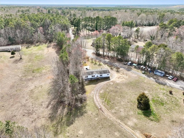 aerial view with a rural view and a forest view