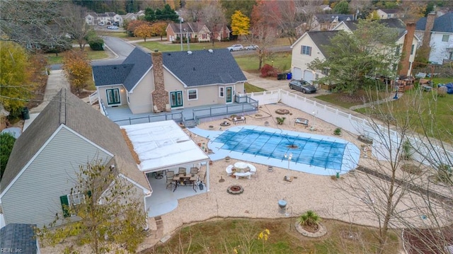 birds eye view of property featuring a residential view