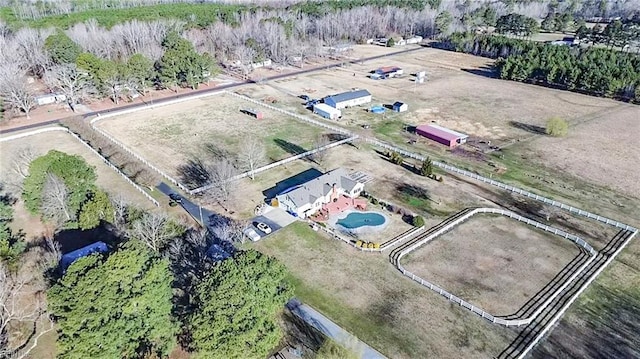 drone / aerial view with a rural view