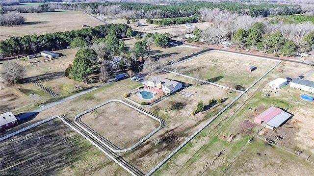 drone / aerial view featuring a rural view