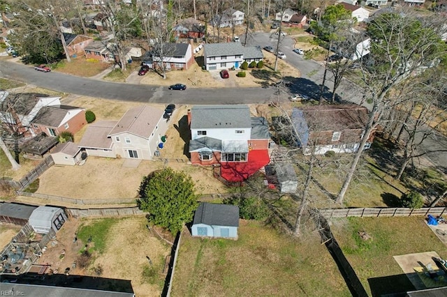 bird's eye view featuring a residential view