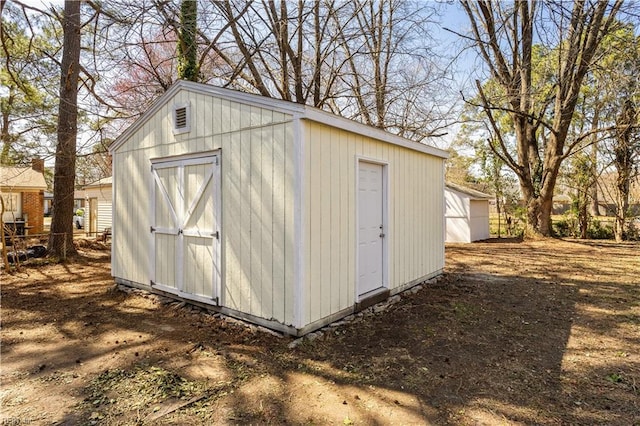 view of shed