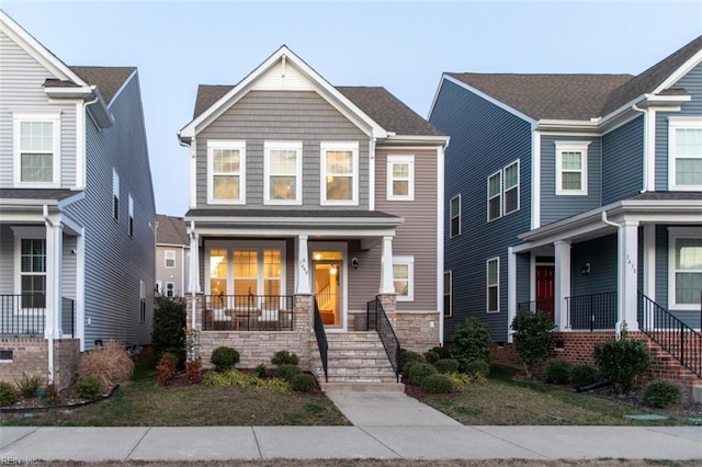 view of front of house with covered porch