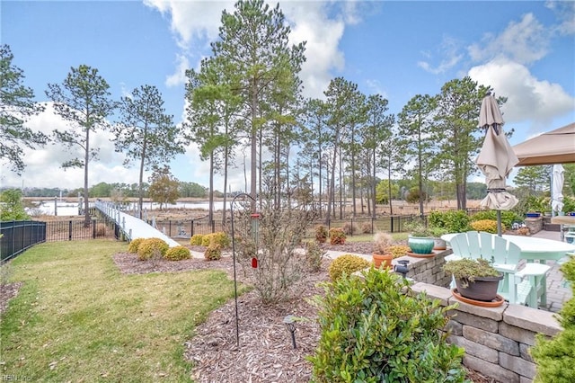 view of yard featuring fence