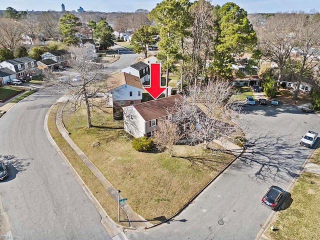 bird's eye view featuring a residential view