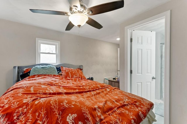 bedroom with a ceiling fan