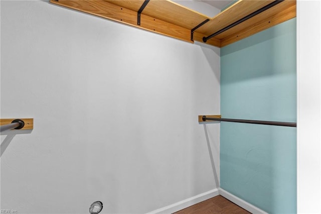 spacious closet featuring wood finished floors